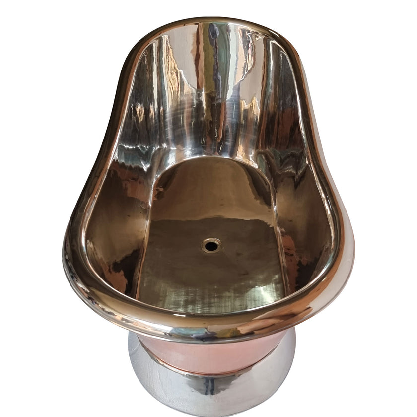 Coppersmith Creations Copper Exterior Nickel Interior Freestanding Bath