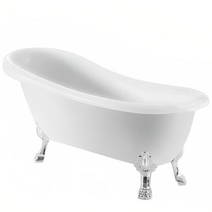 Trojan Eaton Clawfoot White Twin Acrylic Lion Feet NTH Bath 1710 x 740