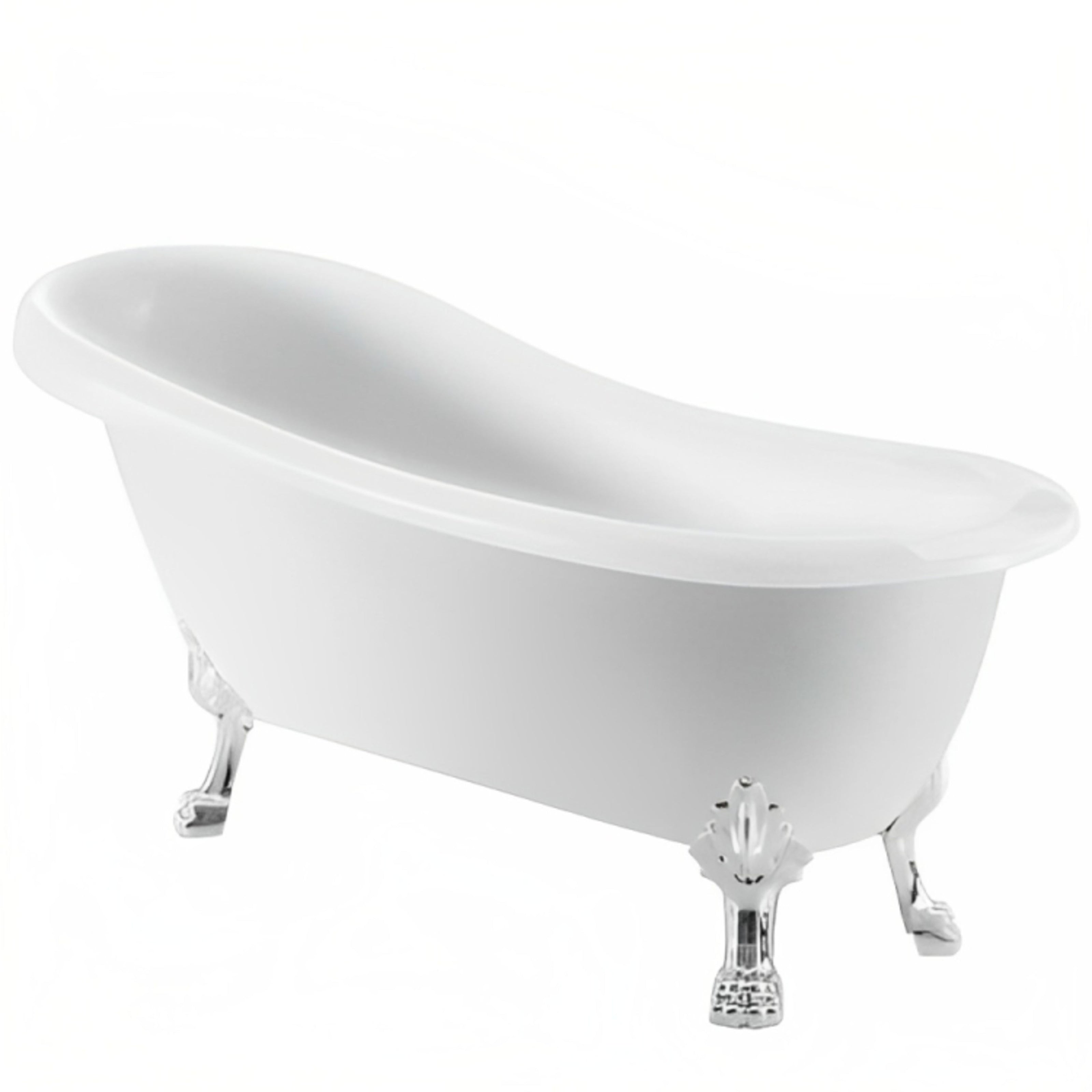 Trojan Eaton Clawfoot White Twin Acrylic Lion Feet NTH Bath 1710 x 740
