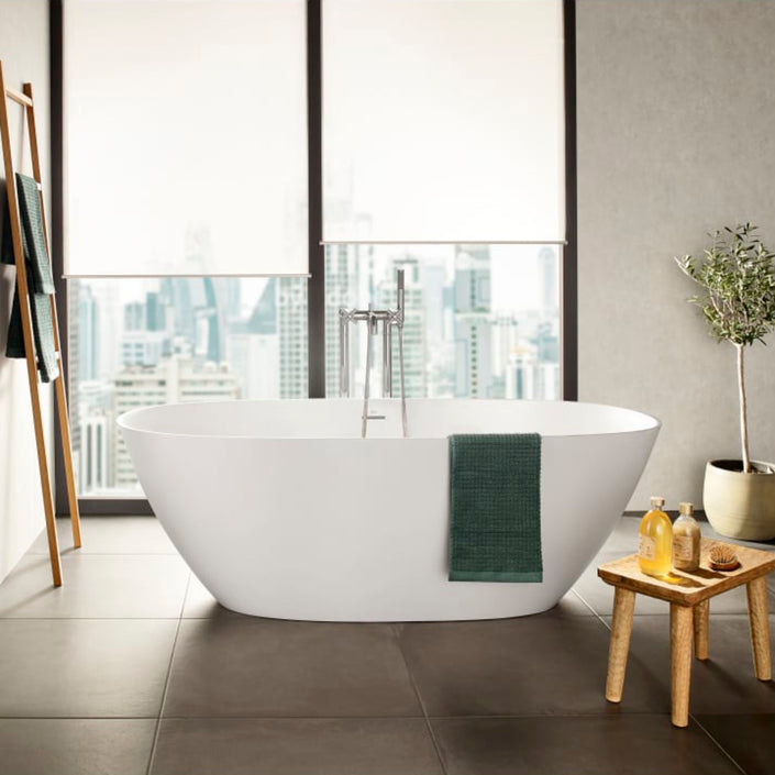 Roca Ariane Stonex White Freestanding Bath All Colours 1650 x 750