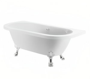 Trojan Repton Clawfoot White Twin Acrylic Lion Feet NTH Bath 1685 x 780