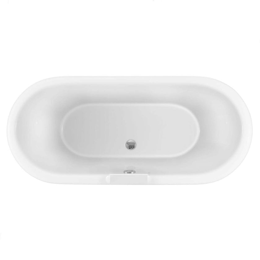 Trojan Clermont Clawfoot Twin Acrylic Lion Feet NTH Bath White 1695 x 755