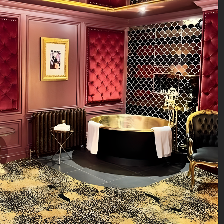 Coppersmith Round Polished Brass Matt Black Freestanding Bath