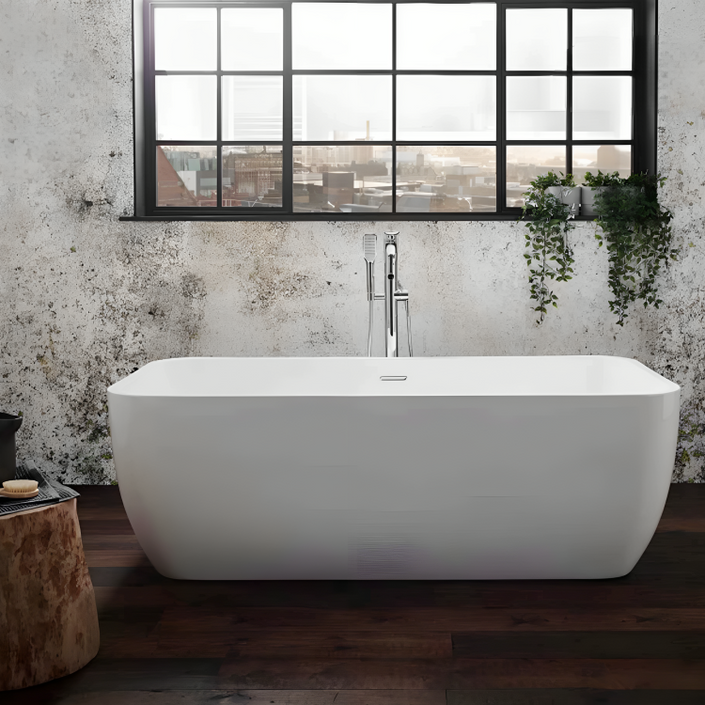 Aqua Eco Gloss White Freestanding Bath