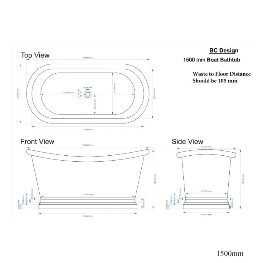 BC Designs Brass Freestanding Boat Bath