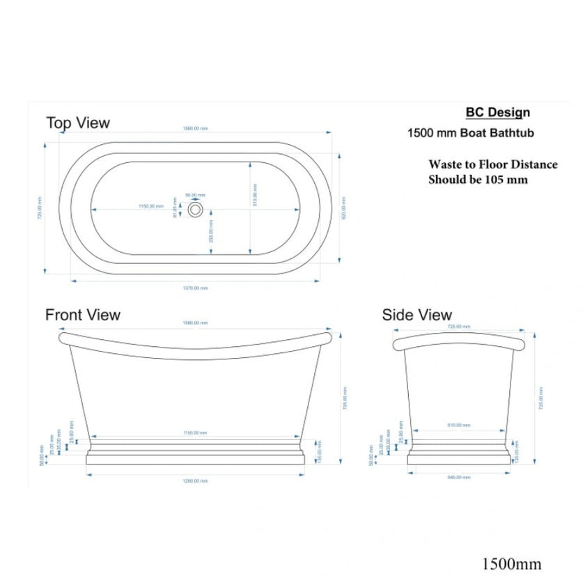 BC Designs Brass Freestanding Boat Bath