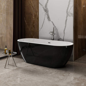 Charlotte Edwards Belgravia Gloss Black Freestanding Bath - bathlux.co.uk