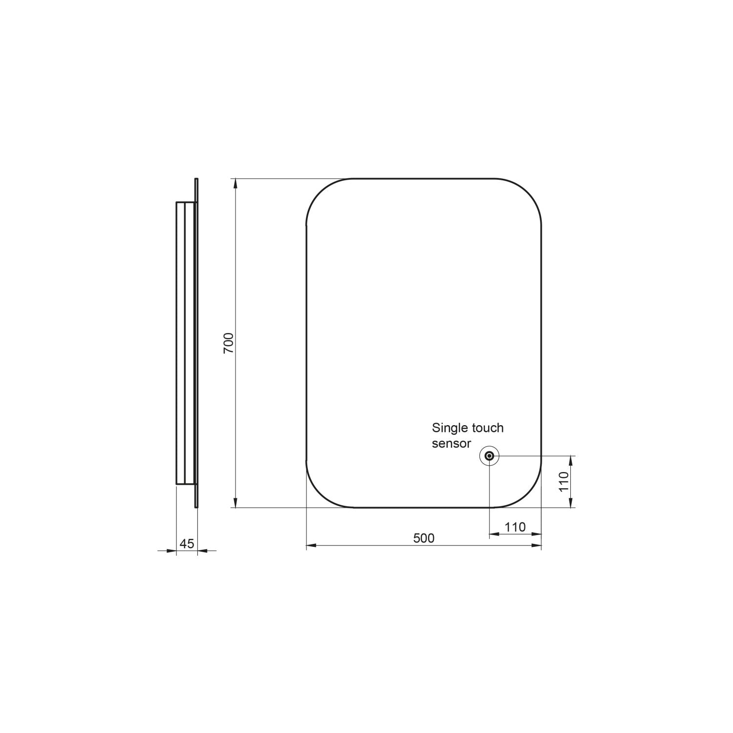 Aura LED Mirror W/Demister Pad