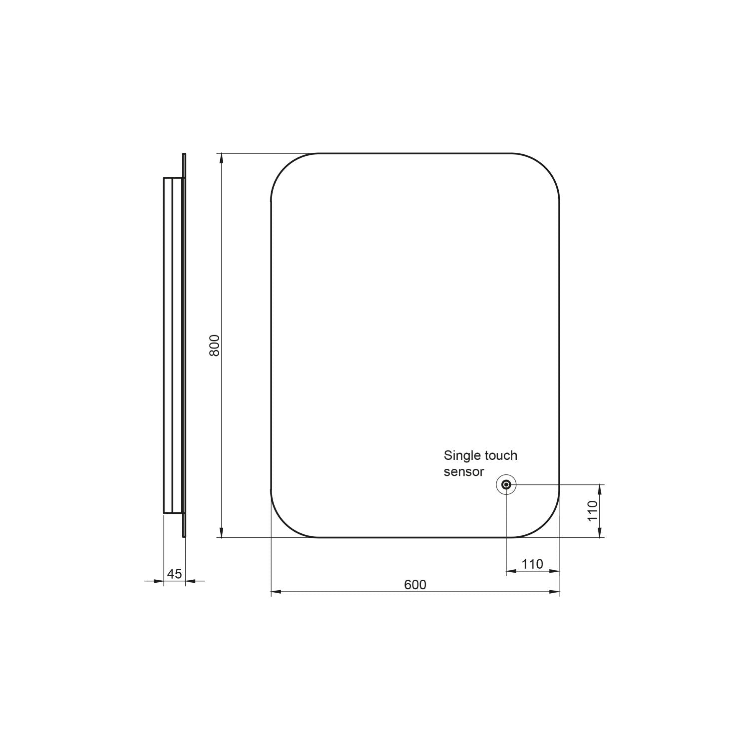 Aura LED Mirror W/Demister Pad