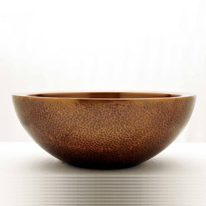 Double Wall Copper Sink Outside Hammered Inside Smooth 16