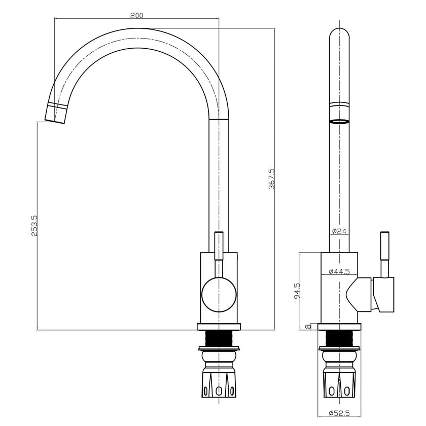 Manhattan Stainless Steel Kitchen Mixer Tap