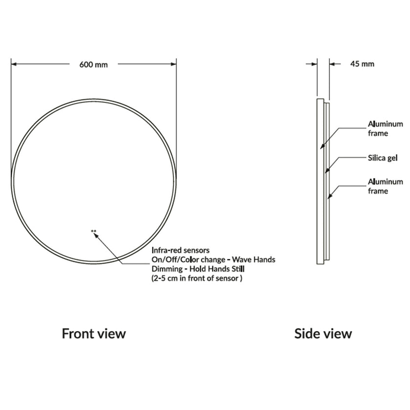 Macie 600 LED Round Mirror