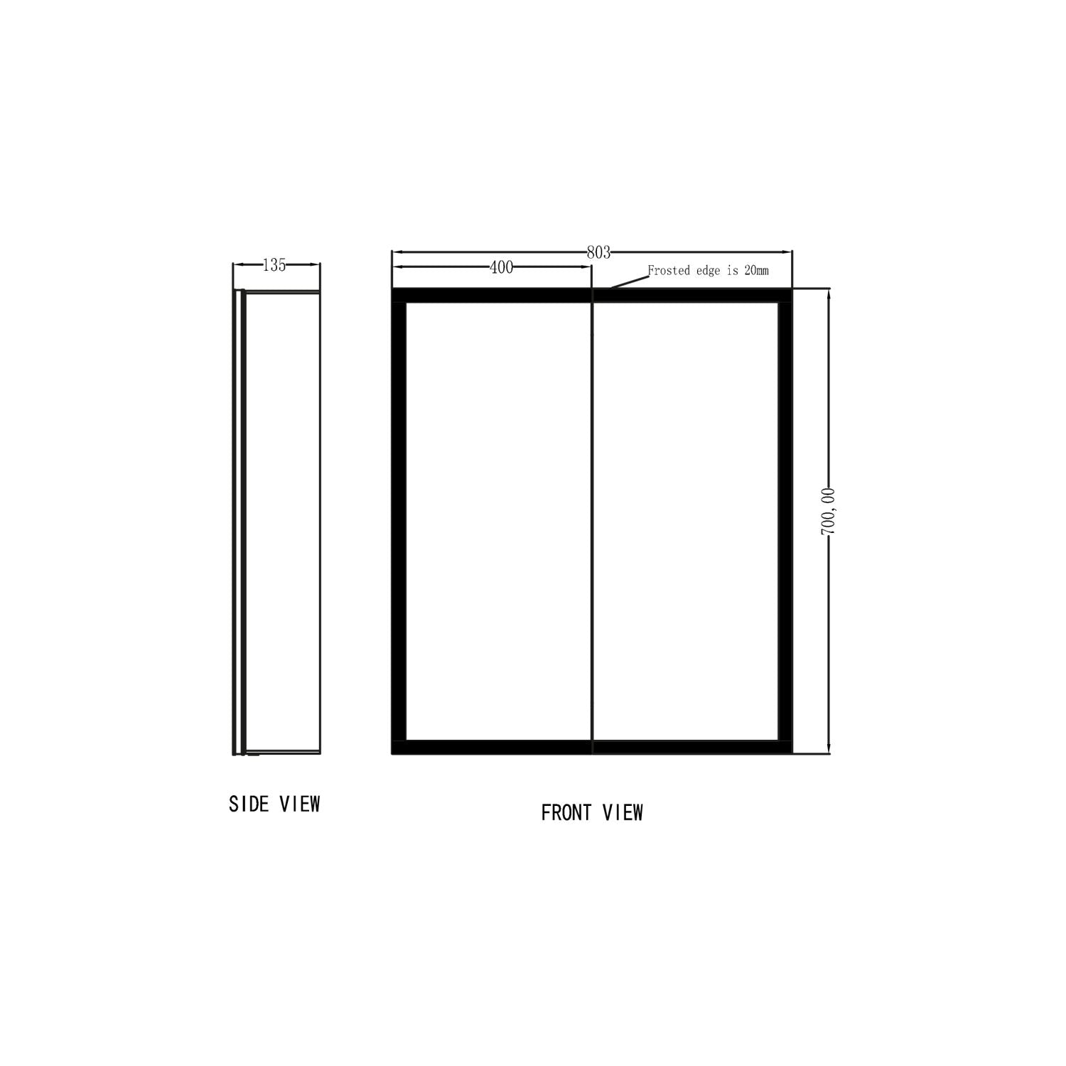 Mia LED Mirror Cabinet W/Demister Pad & Shaver Socket