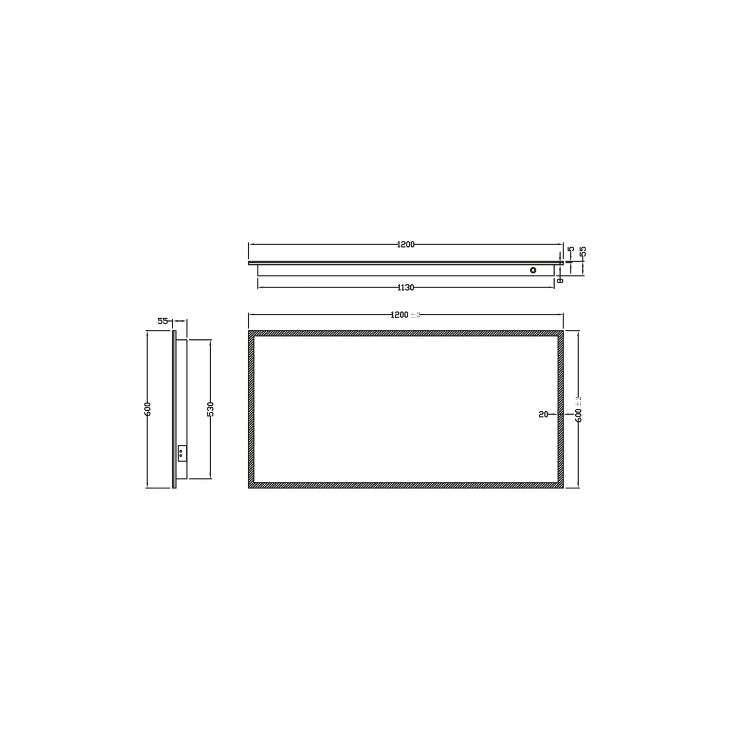 Mosca LED Mirror with Demister Pad and Shaver Socket