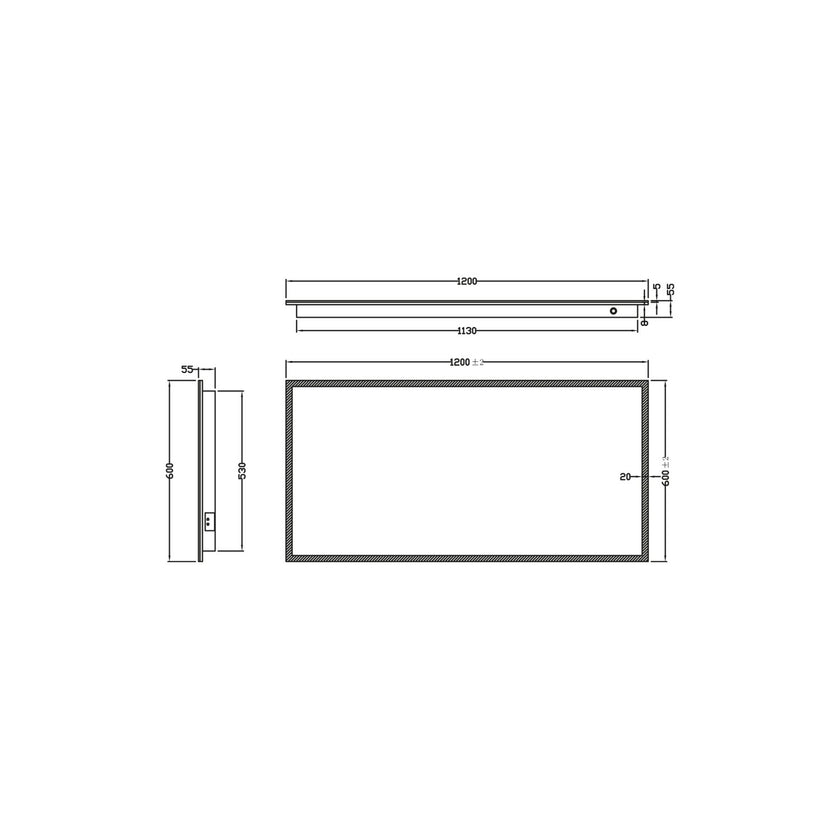 Mosca LED Mirror with Demister Pad and Shaver Socket