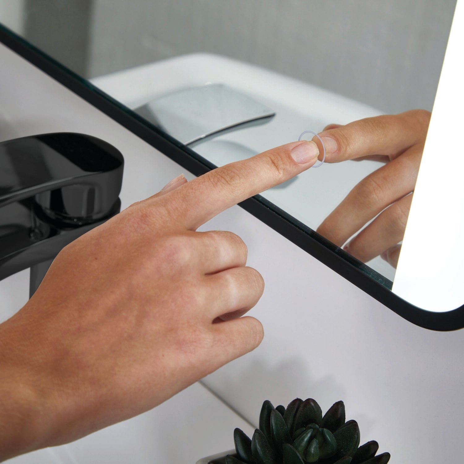 Mono Soft Square Mirror W/Demister and Colour Change 500X700mm
