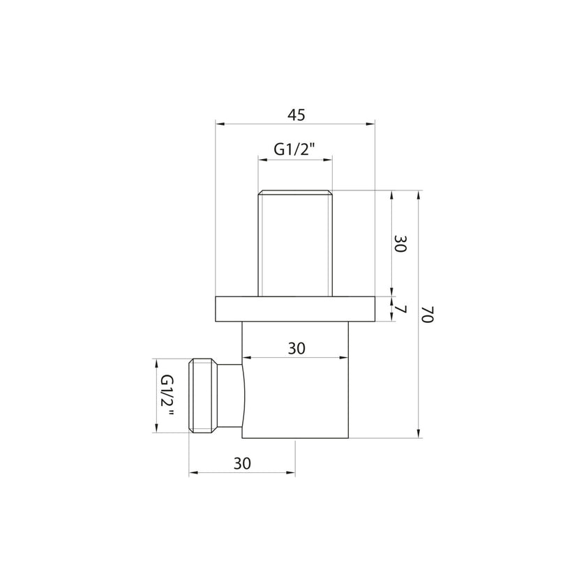 Black Square Outlet Elbow