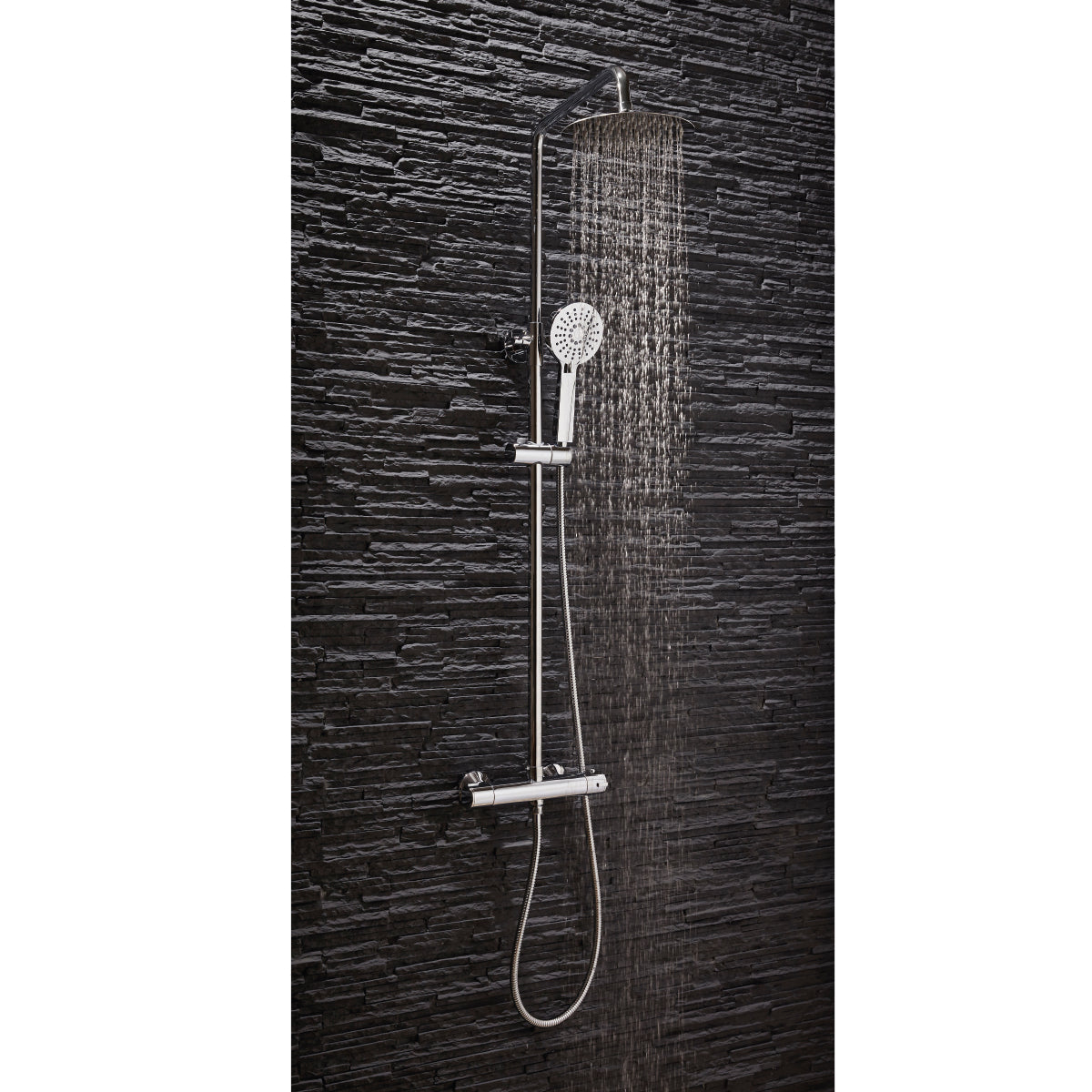 Round Thermostatic Bar Valve with Adjustable Rigid Riser