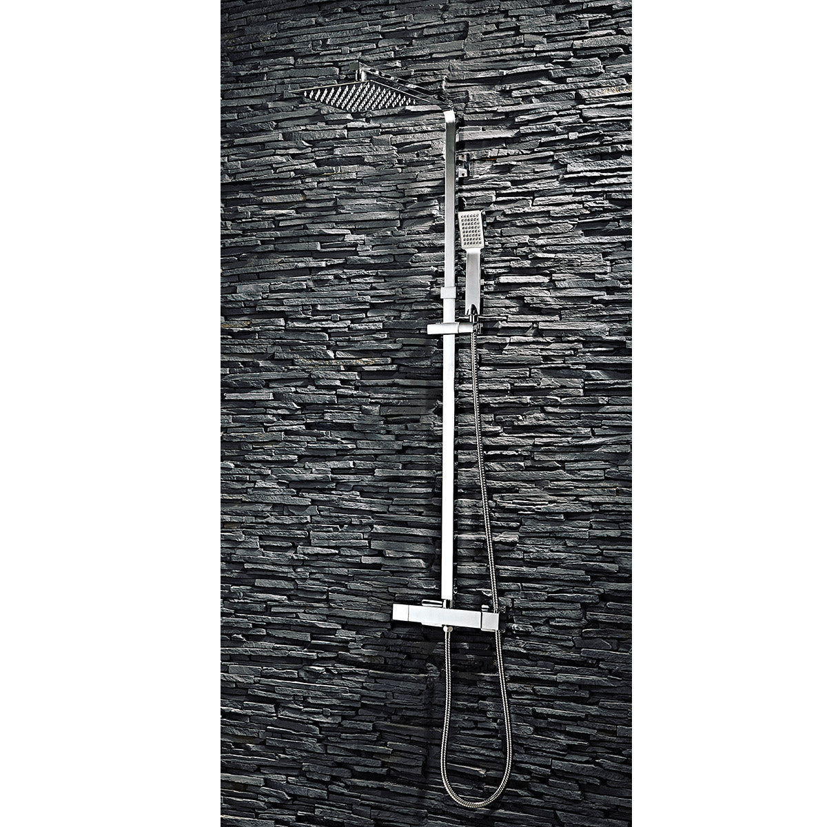 Square Thermostatic Bar Valve with Adjustable Rigid Riser