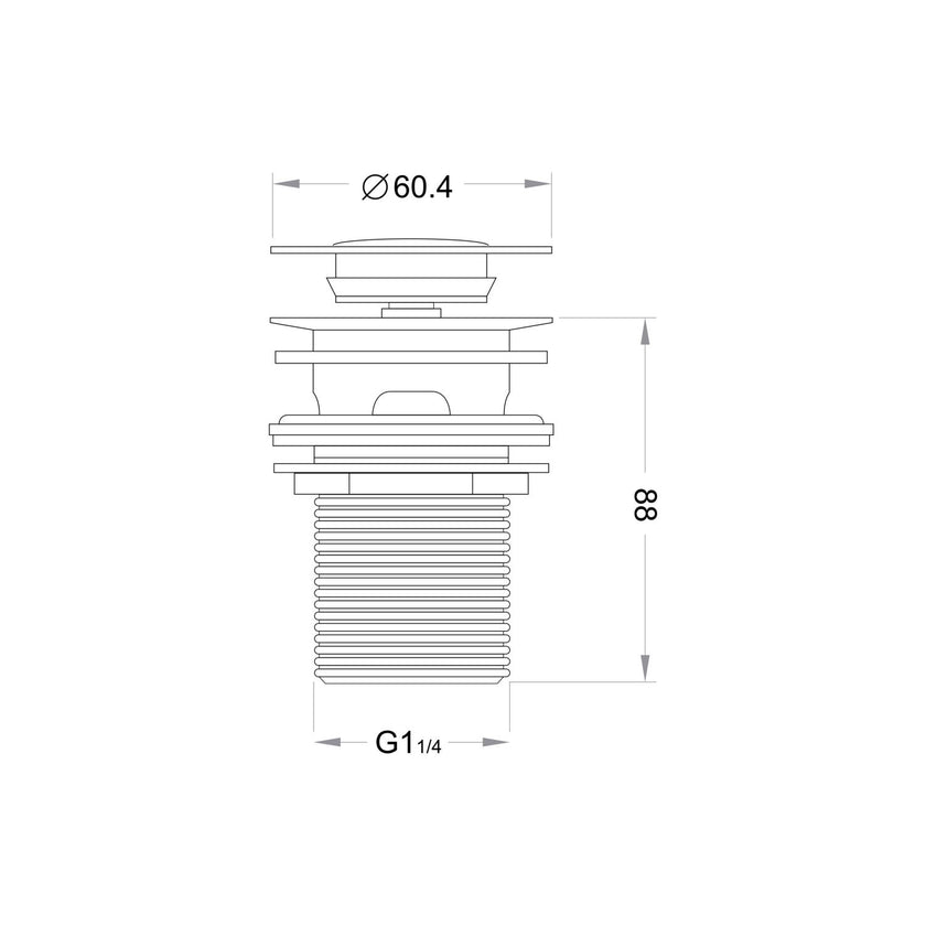 Round Centre Dome Slotted Sprung Basin Waste