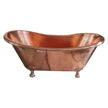 Coppersmith Creations Copper Clawfoot Polished Hammered Freestanding Bath