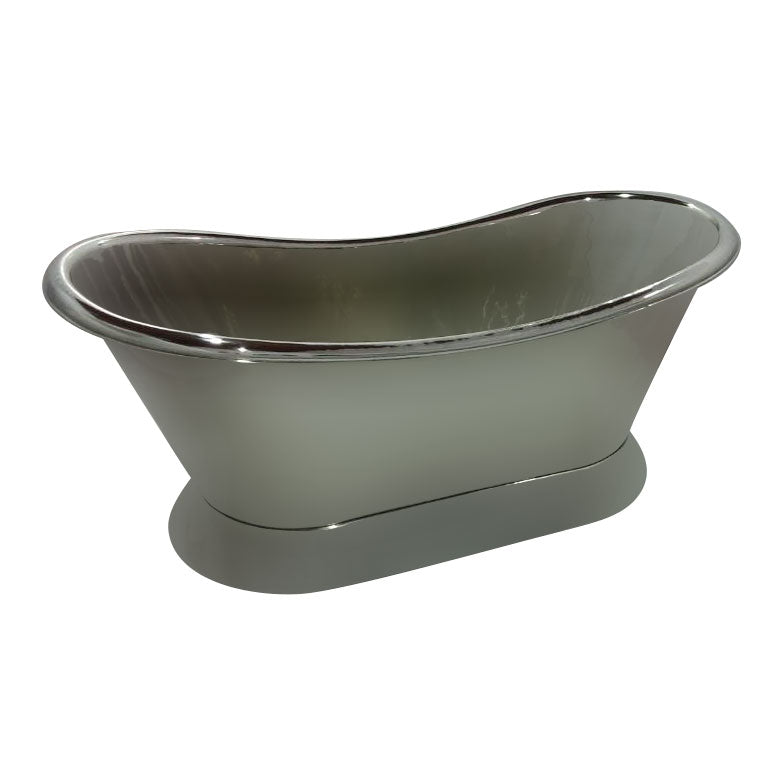 Coppersmith Copper Bathtub Full Nickel Finish Freestanding Bath