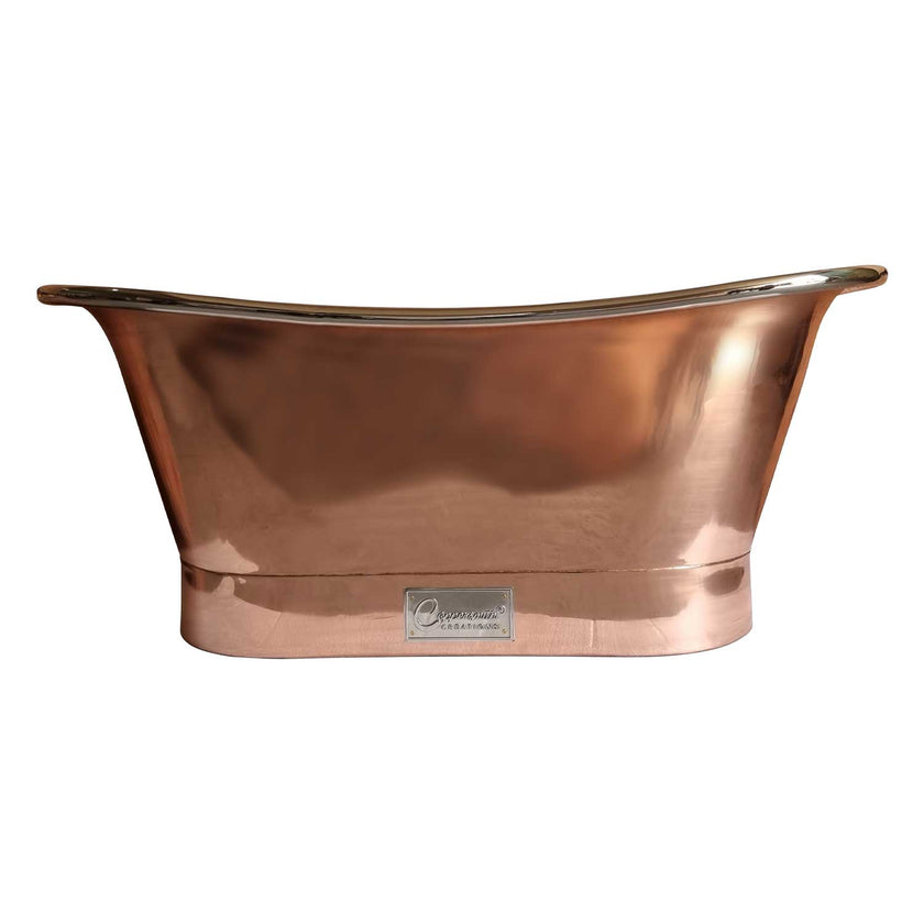 Coppersmith Creations Copper Straight Base Nickel Freestanding Bath