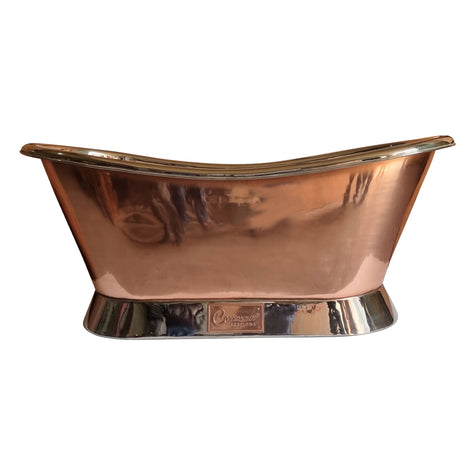 Coppersmith Creations Copper Exterior Nickel Interior Freestanding Bath