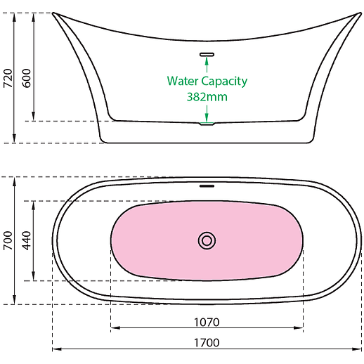 Charlotte Edwards Harrow Gloss Black Freestanding Bath - bathlux.co.uk