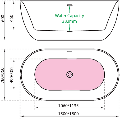 Charlotte Edwards Mayfair Matt Black Freestanding Bath - bathlux.co.uk
