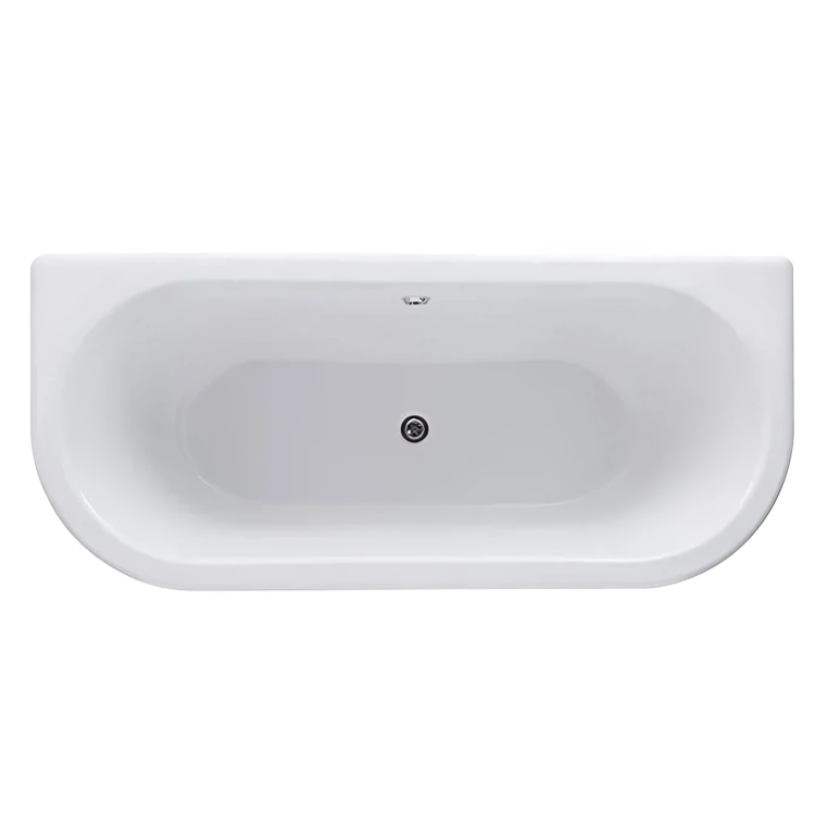 Nuie 1700 Double Ended Back to Wall Roll Top Freestanding Bath