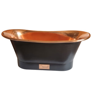 Coppersmith Creations Copper Black Straight Base Freestanding Bath
