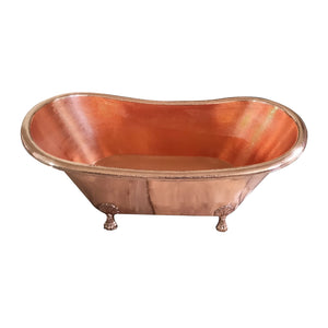 Coppersmith Creations Copper Clawfoot Polished Hammered Freestanding Bath