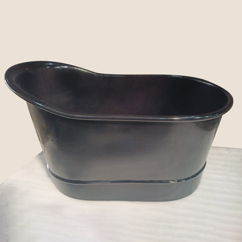 Coppersmith 1200mm Hammered Copper Bathtub Black Interior & Exterior Finish
