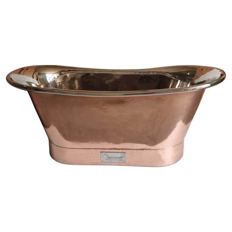 Coppersmith Creations Copper Straight Base Nickel Freestanding Bath