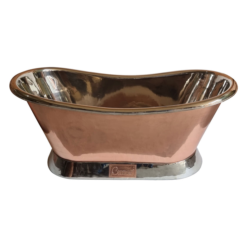 Coppersmith Creations Copper Exterior Nickel Interior Freestanding Bath