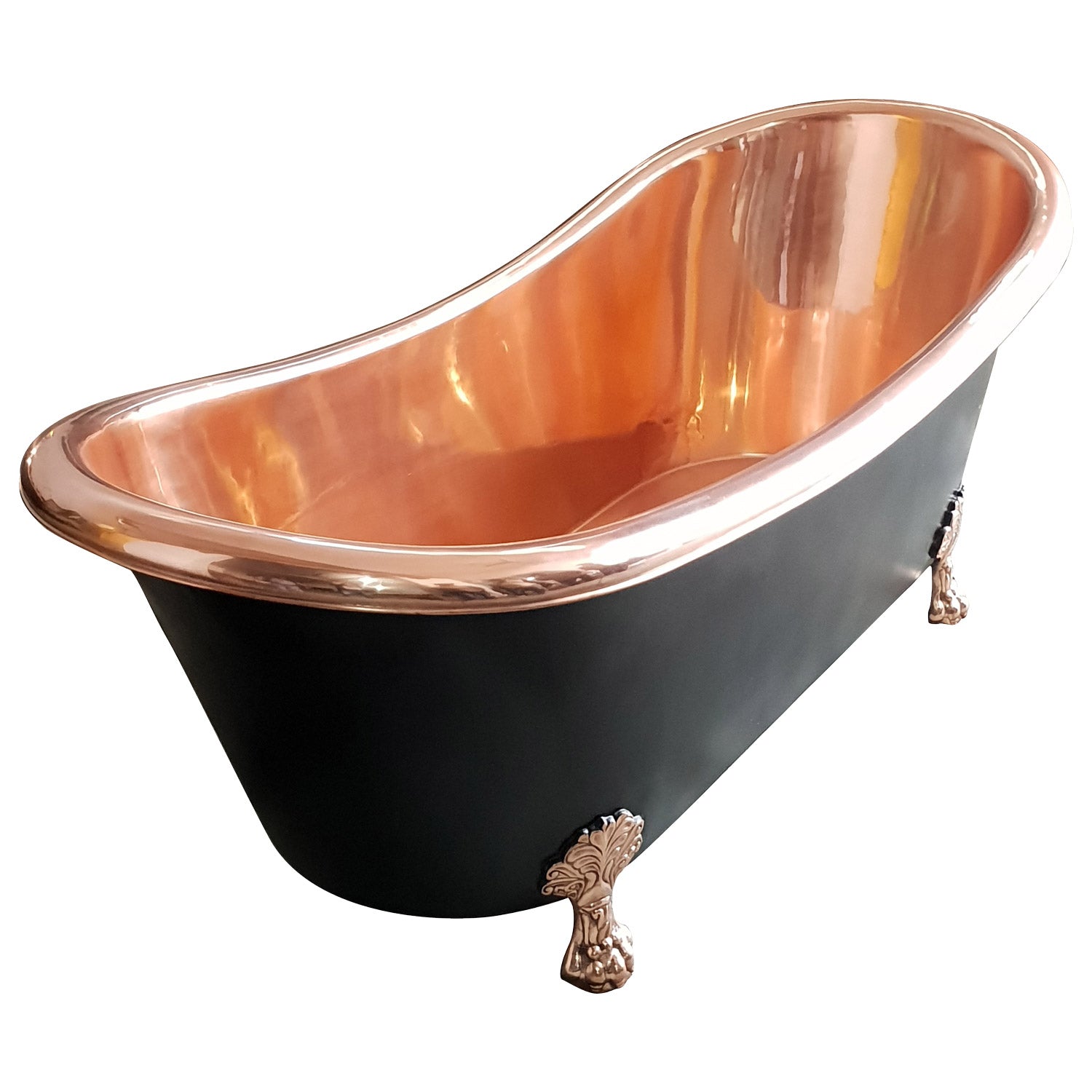 Coppersmith Creations Copper Black Exterior Clawfoot Freestanding Bath