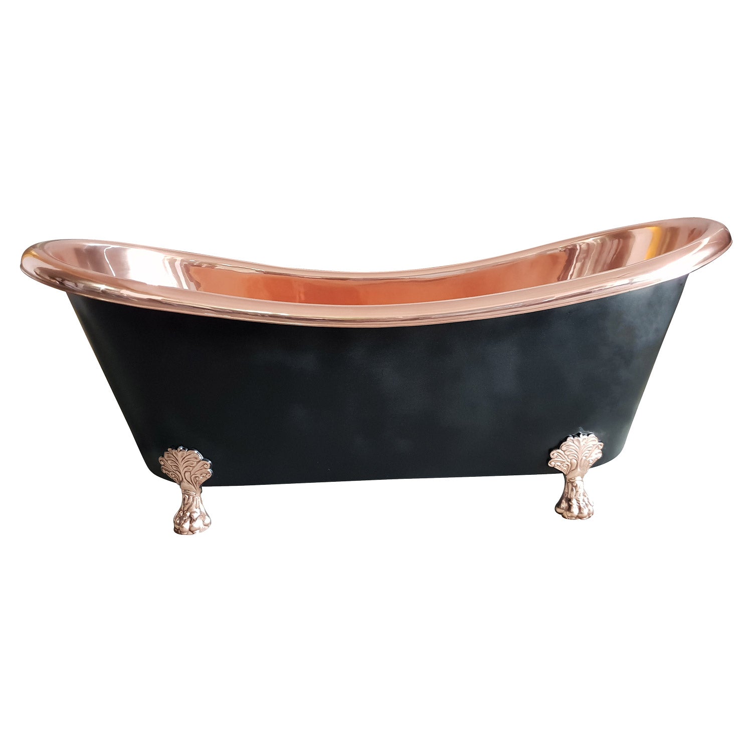 Coppersmith Creations Copper Black Exterior Clawfoot Freestanding Bath