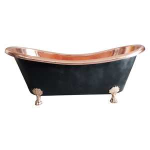 Coppersmith Creations Copper Black Exterior Clawfoot Freestanding Bath