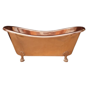 Coppersmith Creations Full Copper Bathtub Clawfoot Freestanding Bath