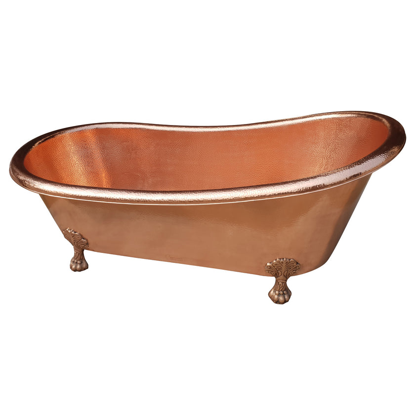 Coppersmith Clawfoot Copper Tub Hammered Freestanding Bath
