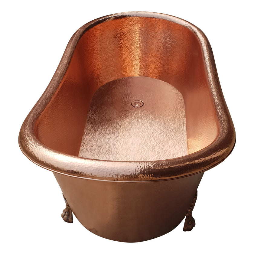 Coppersmith Creations Full Copper Bathtub Clawfoot Freestanding Bath