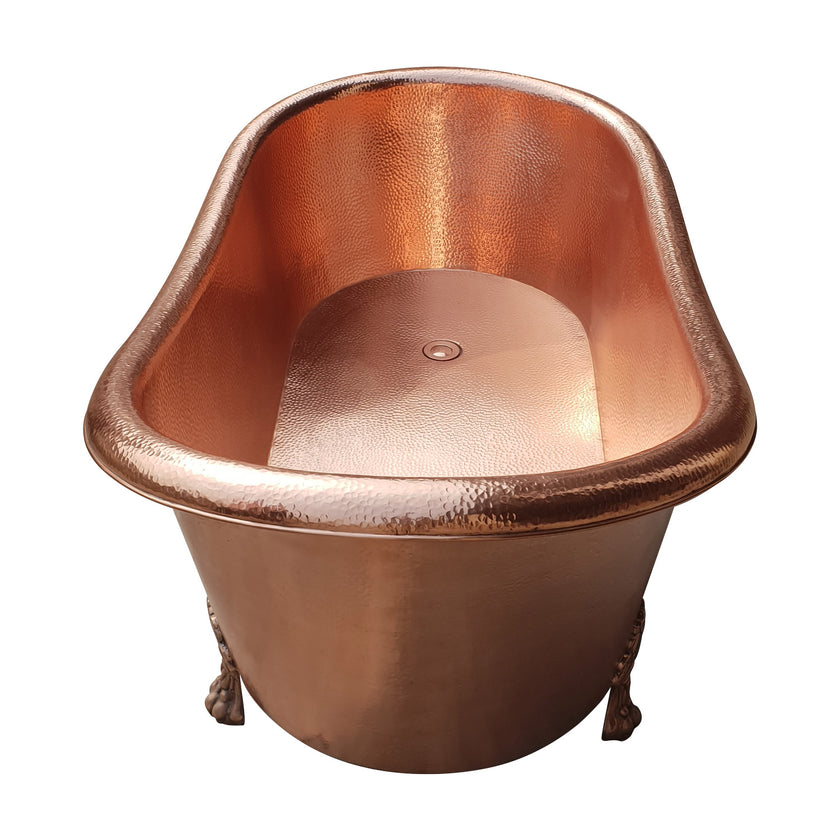 Coppersmith Clawfoot Copper Tub Hammered Freestanding Bath