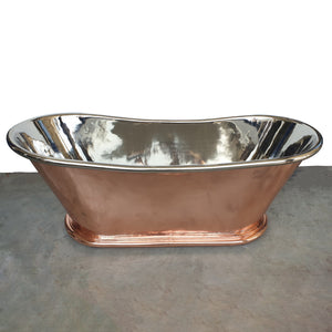 Coppersmith Creations Shining Copper Nickel Inside Freestanding Bath