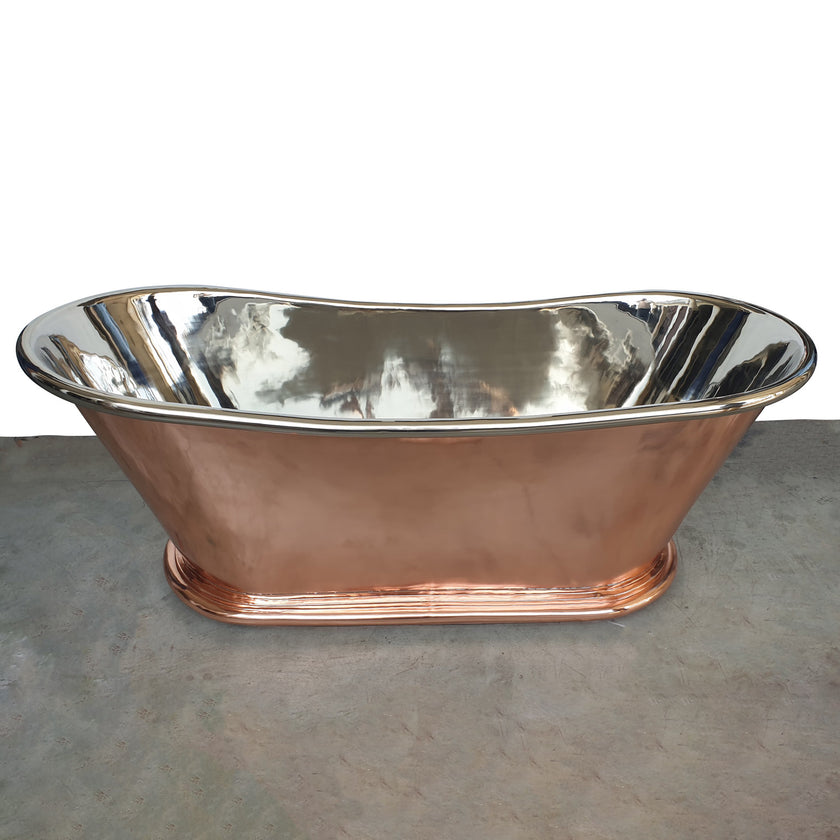 Coppersmith Creations Shining Copper Nickel Inside Freestanding Bath