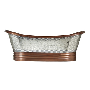 Coppersmith Creations Glass Mosaic Copper Freestanding Bath