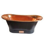 Coppersmith Creations Copper Black Straight Base Freestanding Bath
