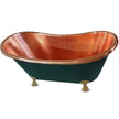 Coppersmith Creations Hammered Copper Clawfoot Blue Green Freestanding Bath