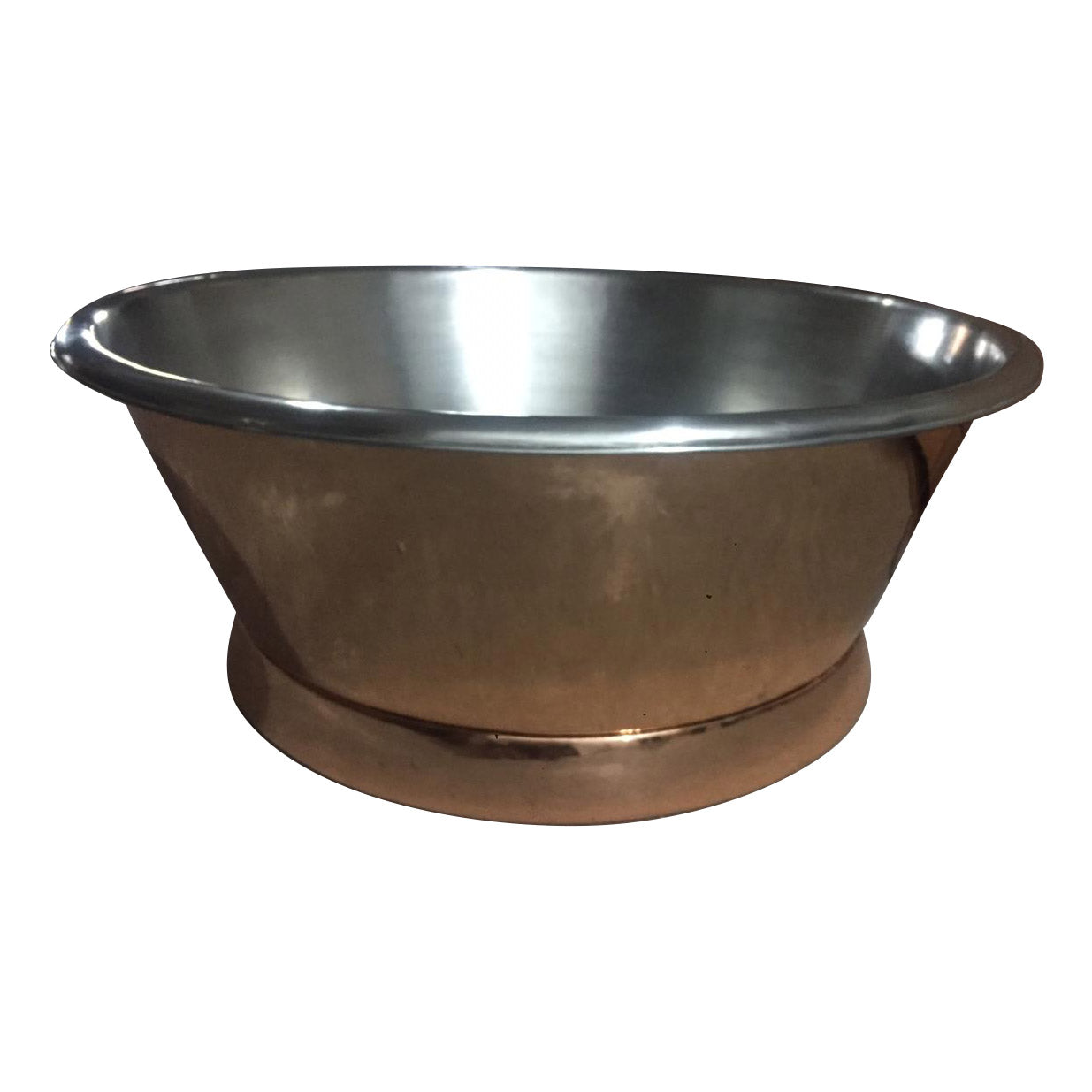 Coppersmith Round Polished Copper Tin Freestanding Bath