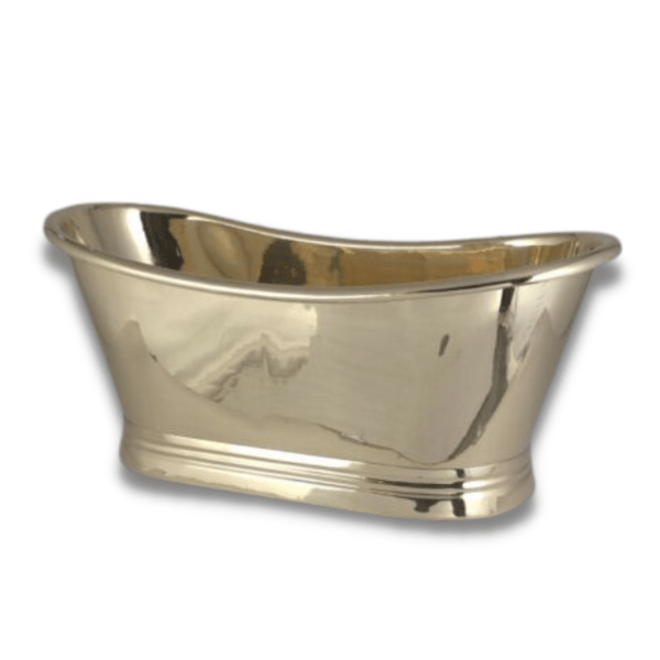 Coppersmith Polished Brass Rolled Pipe Top Freestanding Bath